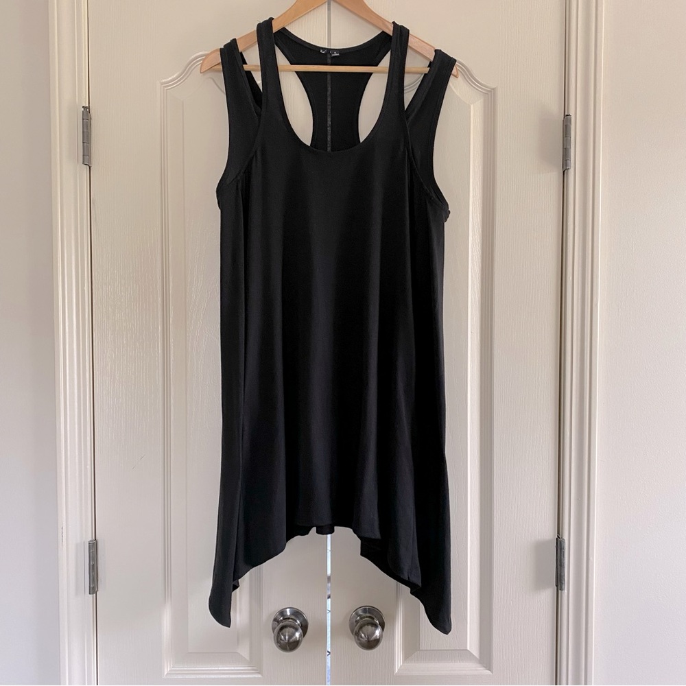 Black Jersey Knit Tunic Shift Dress
